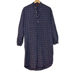 Lee Valley Ireland Flannel Night Shirt Standneck Cotton Unisex S